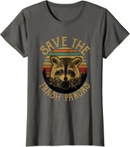 Retro Vintage Save The Trash Pandas Funny Raccoon Animal T-Shirt