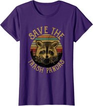 Retro Vintage Save The Trash Pandas Funny Raccoon Animal T-Shirt