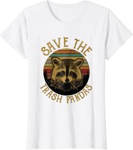 Retro Vintage Save The Trash Pandas Funny Raccoon Animal T-Shirt