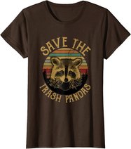 Retro Vintage Save The Trash Pandas Funny Raccoon Animal T-Shirt
