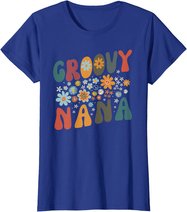 Groovy Nana Retro Colorful Flowers Design Grandma T-Shirt