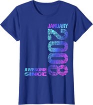 Awesome Since January 2008 15th Birthday Born 2008 T-Shirt