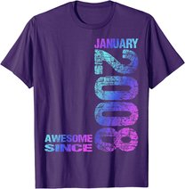 Awesome Since January 2008 15th Birthday Born 2008 T-Shirt