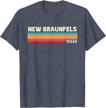 Native New Braunfels Texas Tx Retro Vintage Stripes State T-Shirt