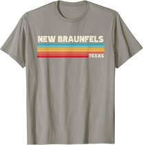 Native New Braunfels Texas Tx Retro Vintage Stripes State T-Shirt
