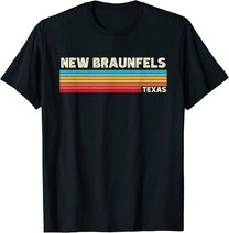 Native New Braunfels Texas Tx Retro Vintage Stripes State T-Shirt