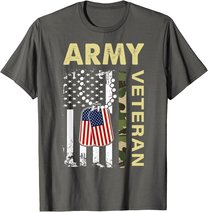 Vintage Army Shirt Veteran Day American Flag Women Men T-Shirt