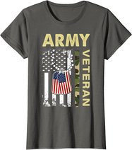 Vintage Army Shirt Veteran Day American Flag Women Men T-Shirt
