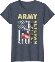 Vintage Army Shirt Veteran Day American Flag Women Men T-Shirt