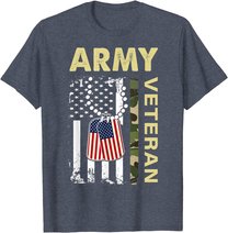 Vintage Army Shirt Veteran Day American Flag Women Men T-Shirt