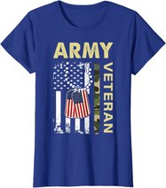 Vintage Army Shirt Veteran Day American Flag Women Men T-Shirt