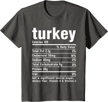 Turkey Nutritional Facts Thanksgiving Food Recipe Family T-Shirt