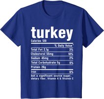Turkey Nutritional Facts Thanksgiving Food Recipe Family T-Shirt