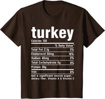 Turkey Nutritional Facts Thanksgiving Food Recipe Family T-Shirt