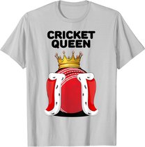 Cricket Queen | Womens Cricket Tshirt | Girls Cricket Player T-Shirt