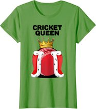 Cricket Queen | Womens Cricket Tshirt | Girls Cricket Player T-Shirt