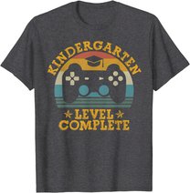 Kindergarten Level Complete Video Gamer Graduation Kids Boys T-Shirt