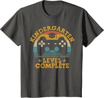 Kindergarten Level Complete Video Gamer Graduation Kids Boys T-Shirt