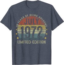 July 1972 Vintage 50th Birthday 50 Year Old Gifts For Men T-Shirt