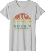 July 1972 Vintage 50th Birthday 50 Year Old Gifts For Men T-Shirt