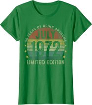 July 1972 Vintage 50th Birthday 50 Year Old Gifts For Men T-Shirt