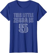 This Little Zebra Is 5 Years Old 5th Birthday Zoo Party T-Shirt