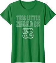 This Little Zebra Is 5 Years Old 5th Birthday Zoo Party T-Shirt
