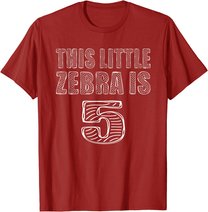 This Little Zebra Is 5 Years Old 5th Birthday Zoo Party T-Shirt