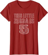 This Little Zebra Is 5 Years Old 5th Birthday Zoo Party T-Shirt