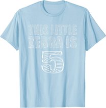 This Little Zebra Is 5 Years Old 5th Birthday Zoo Party T-Shirt