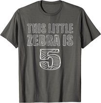 This Little Zebra Is 5 Years Old 5th Birthday Zoo Party T-Shirt