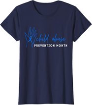 Child Abuse Awareness Month Blue Ribbon Domestic Violence T-Shirt