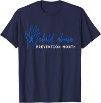 Child Abuse Awareness Month Blue Ribbon Domestic Violence T-Shirt