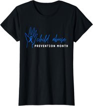 Child Abuse Awareness Month Blue Ribbon Domestic Violence T-Shirt