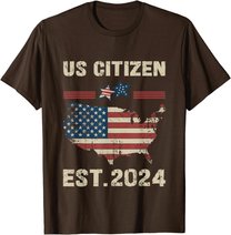 Us Citizen Est 2024 Immigrant New American Citizenship Party T-Shirt