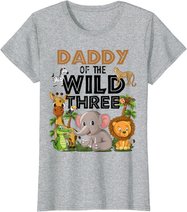 Daddy Of The Wild Three Birthday 3rd Safari Jungle Family T-Shirt
