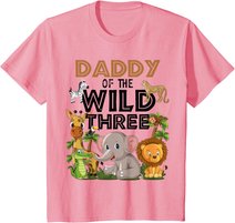 Daddy Of The Wild Three Birthday 3rd Safari Jungle Family T-Shirt