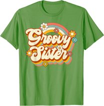 Retro Groovy Sister Family Birthday 60s 70s Hippie Costume T-Shirt