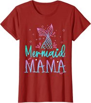 Mermaid Mama Birthday Mermaid Tail Squad Family Matching T-Shirt