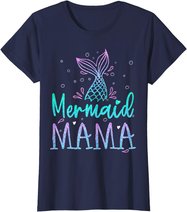 Mermaid Mama Birthday Mermaid Tail Squad Family Matching T-Shirt