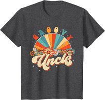 Groovy Uncle Retro Rainbow Floral 60s 70s Hippie Costume T-Shirt