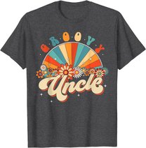 Groovy Uncle Retro Rainbow Floral 60s 70s Hippie Costume T-Shirt