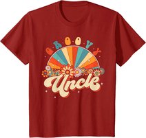 Groovy Uncle Retro Rainbow Floral 60s 70s Hippie Costume T-Shirt
