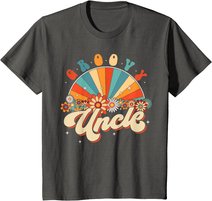 Groovy Uncle Retro Rainbow Floral 60s 70s Hippie Costume T-Shirt