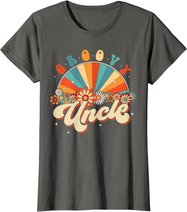 Groovy Uncle Retro Rainbow Floral 60s 70s Hippie Costume T-Shirt