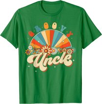 Groovy Uncle Retro Rainbow Floral 60s 70s Hippie Costume T-Shirt