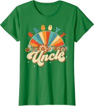 Groovy Uncle Retro Rainbow Floral 60s 70s Hippie Costume T-Shirt
