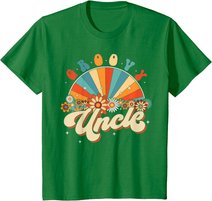 Groovy Uncle Retro Rainbow Floral 60s 70s Hippie Costume T-Shirt