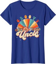 Groovy Uncle Retro Rainbow Floral 60s 70s Hippie Costume T-Shirt