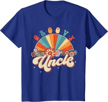Groovy Uncle Retro Rainbow Floral 60s 70s Hippie Costume T-Shirt
